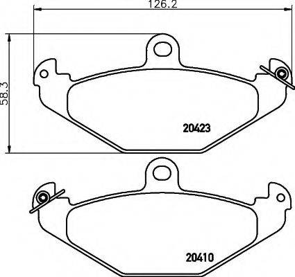 HELLA 8DB355019191 Комплект гальмівних колодок, дискове гальмо