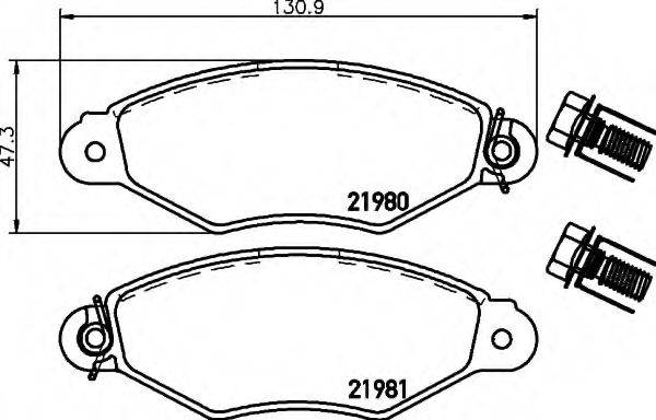 HELLA 8DB355019311 Комплект гальмівних колодок, дискове гальмо