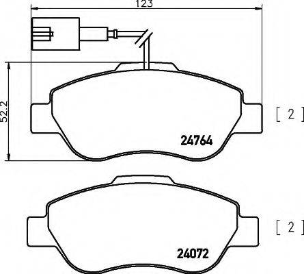 HELLA 8DB355019921 Комплект гальмівних колодок, дискове гальмо