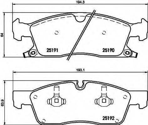 HELLA 8DB355019551 Комплект гальмівних колодок, дискове гальмо