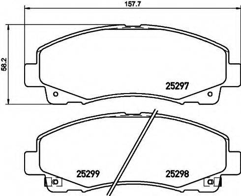 HELLA 8DB355019601 Комплект гальмівних колодок, дискове гальмо