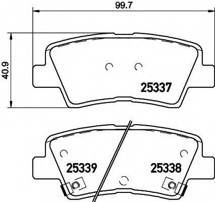 HELLA 8DB355019981 Комплект гальмівних колодок, дискове гальмо