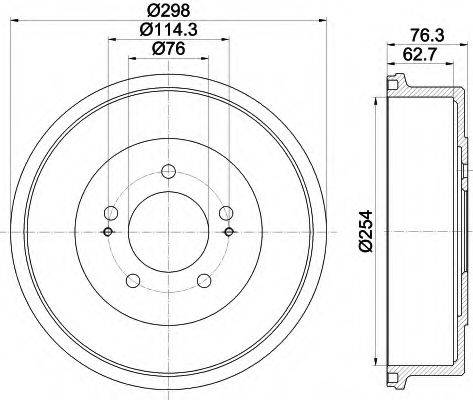 HELLA 8DT355301861 Гальмівний барабан