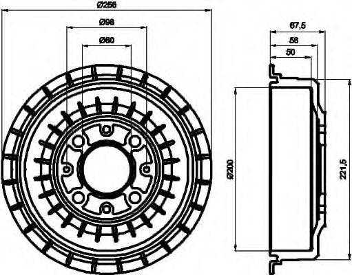 HELLA 8DT355302271 Гальмівний барабан