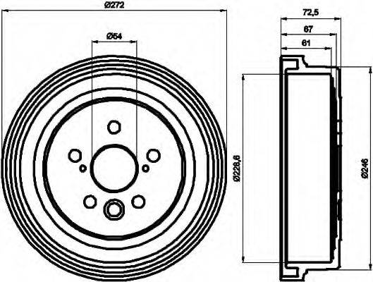 HELLA 8DT355302331 Гальмівний барабан