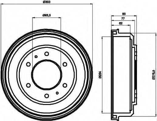 HELLA 8DT355302291 Гальмівний барабан