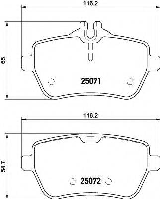 HELLA 8DB355020471 Комплект гальмівних колодок, дискове гальмо