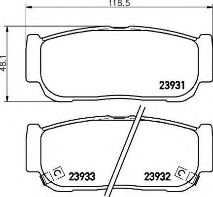 HELLA 8DB355020221 Комплект гальмівних колодок, дискове гальмо