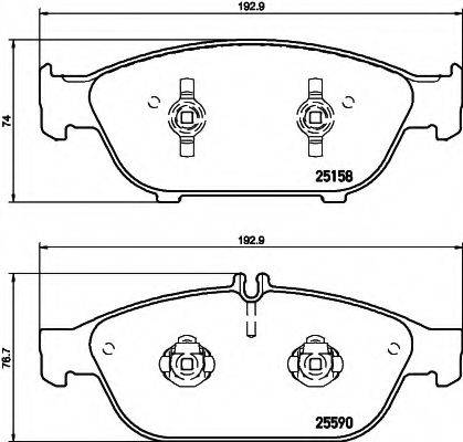 HELLA 8DB355020681 Комплект гальмівних колодок, дискове гальмо