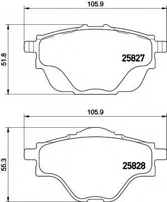 HELLA 8DB355021001 Комплект гальмівних колодок, дискове гальмо