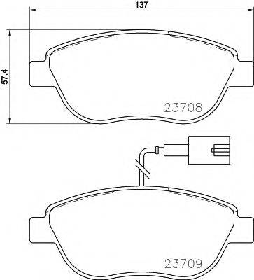 HELLA 8DB355015791 Комплект гальмівних колодок, дискове гальмо