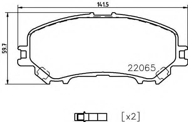 HELLA 8DB355021861 Комплект гальмівних колодок, дискове гальмо