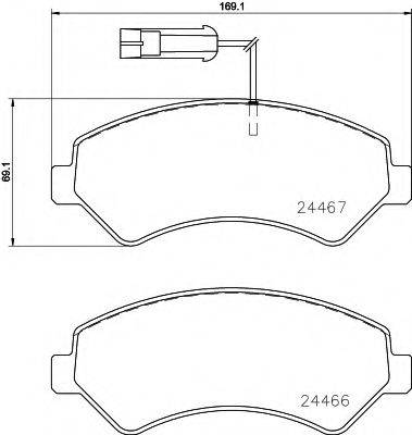 HELLA 8DB355023011 Комплект гальмівних колодок, дискове гальмо