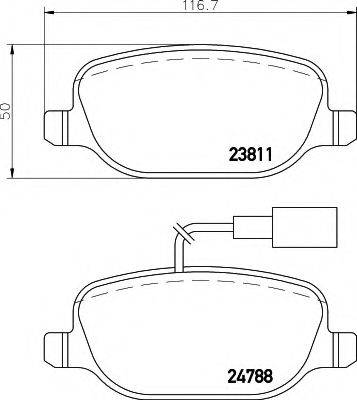 HELLA 8DB355015571 Комплект гальмівних колодок, дискове гальмо