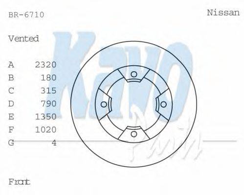 KAVO PARTS BR6710 гальмівний диск