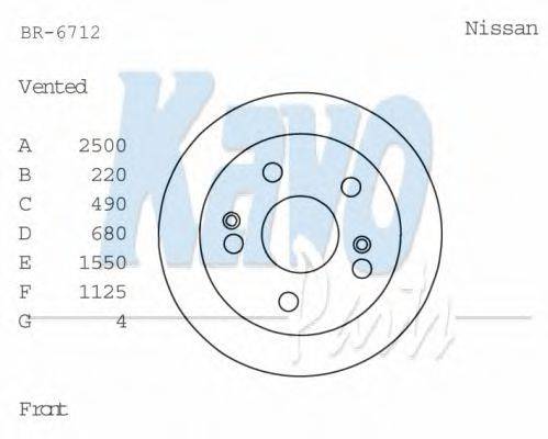 KAVO PARTS BR6712 гальмівний диск