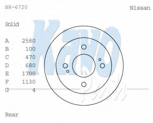 KAVO PARTS BR6720 гальмівний диск