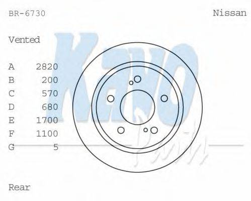 KAVO PARTS BR6730 гальмівний диск