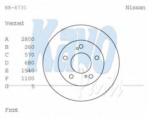 KAVO PARTS BR6731 гальмівний диск