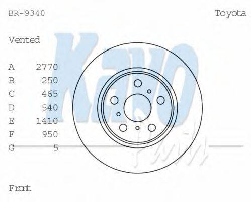 KAVO PARTS BR9340 гальмівний диск