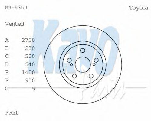 KAVO PARTS BR9359 гальмівний диск