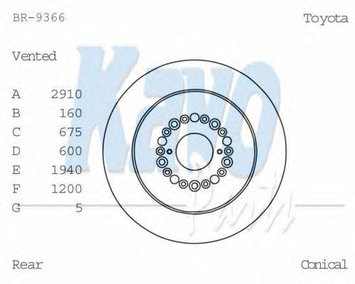 KAVO PARTS BR9366 гальмівний диск