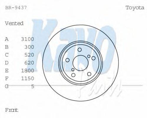 KAVO PARTS BR9437 гальмівний диск