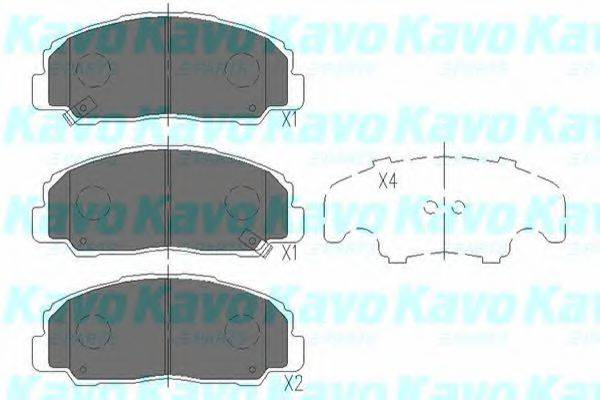 KAVO PARTS KBP1505 Комплект гальмівних колодок, дискове гальмо