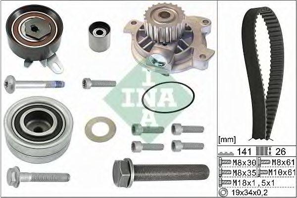 INA 530048230 Водяний насос + комплект зубчастого ременя