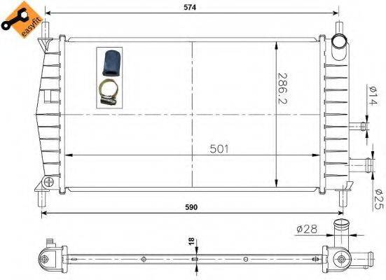 NRF 50131 Радіатор, охолодження двигуна