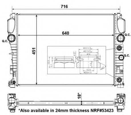 NRF 56076 Радіатор, охолодження двигуна