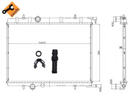 NRF 58308 Радіатор, охолодження двигуна