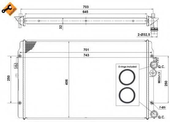 NRF 58334 Радіатор, охолодження двигуна