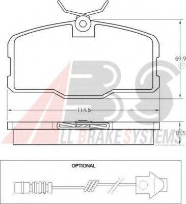 A.B.S. 36501 Комплект гальмівних колодок, дискове гальмо