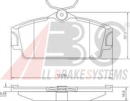 A.B.S. 37046 Комплект гальмівних колодок, дискове гальмо