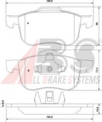 A.B.S. 37097OE Комплект гальмівних колодок, дискове гальмо