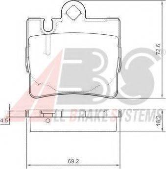 A.B.S. 37150 Комплект гальмівних колодок, дискове гальмо