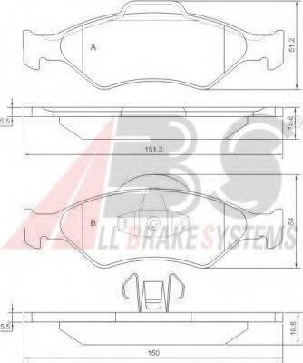 A.B.S. 37196 Комплект гальмівних колодок, дискове гальмо