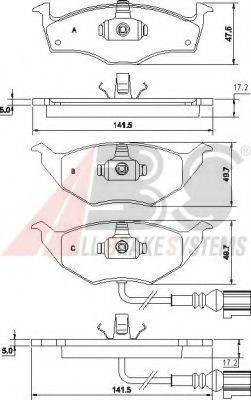 A.B.S. 37337 Комплект гальмівних колодок, дискове гальмо