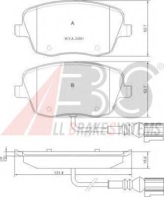 A.B.S. 37338 Комплект гальмівних колодок, дискове гальмо