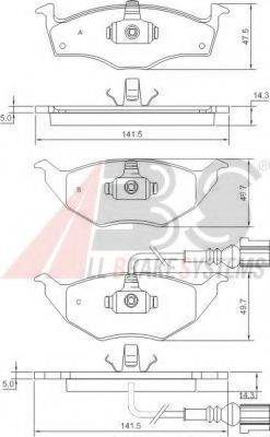 A.B.S. 37345OE Комплект гальмівних колодок, дискове гальмо