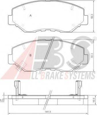 A.B.S. 37424 Комплект гальмівних колодок, дискове гальмо