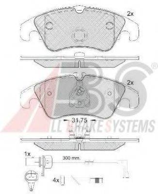 A.B.S. 37587OE Комплект гальмівних колодок, дискове гальмо