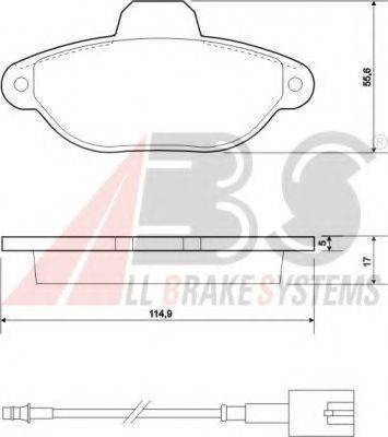 A.B.S. 37595OE Комплект гальмівних колодок, дискове гальмо