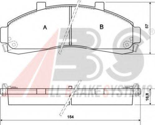 A.B.S. 38652 Комплект гальмівних колодок, дискове гальмо