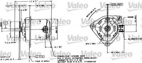 VALEO 698015 Електродвигун, вентилятор радіатора