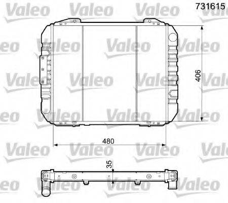 VALEO 731615 Радіатор, охолодження двигуна