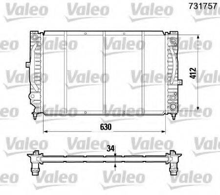 VALEO 731757 Радіатор, охолодження двигуна