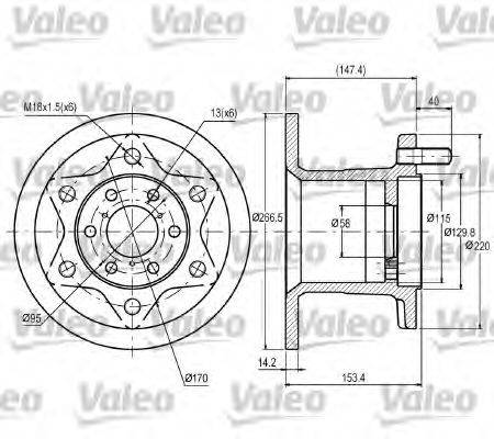 VALEO 187028 гальмівний диск