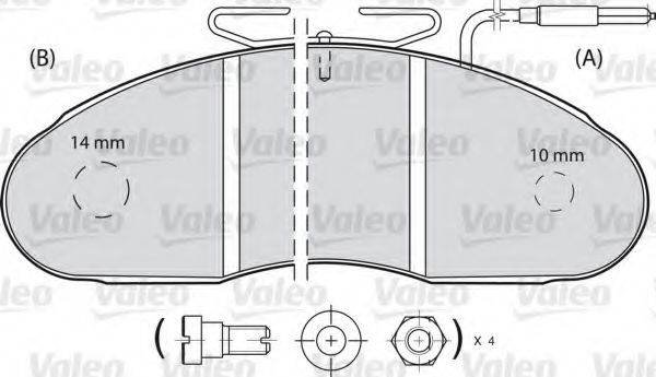 VALEO 598001 Комплект гальмівних колодок, дискове гальмо